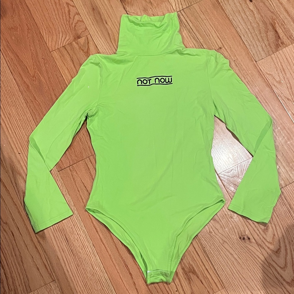 Neon Green Turtleneck Bodysuit